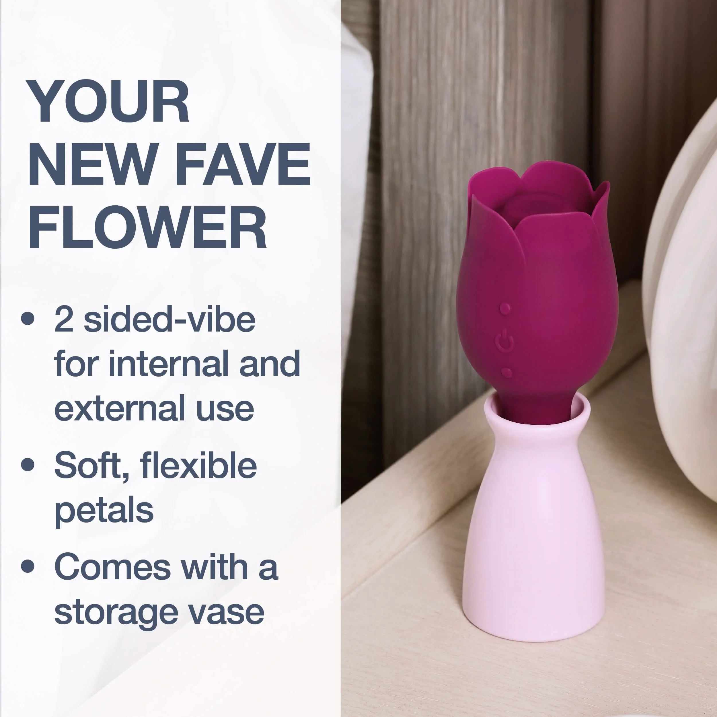 Luxe 2-in-1 Rose Vibrator – Thumping Clitoral Stimulator & Vibrating Bullet Stem - Image 3