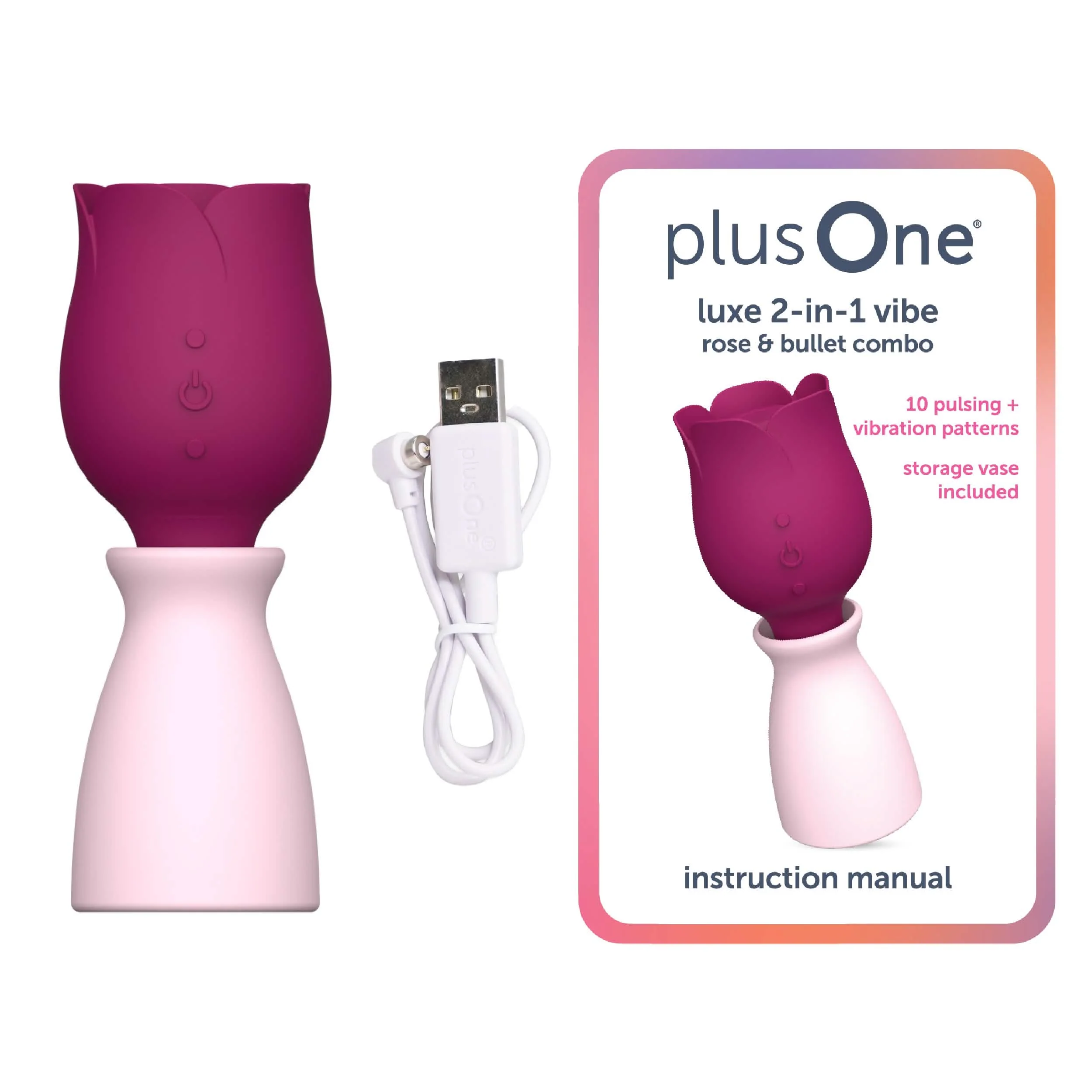Luxe 2-in-1 Rose Vibrator – Thumping Clitoral Stimulator & Vibrating Bullet Stem - Image 8