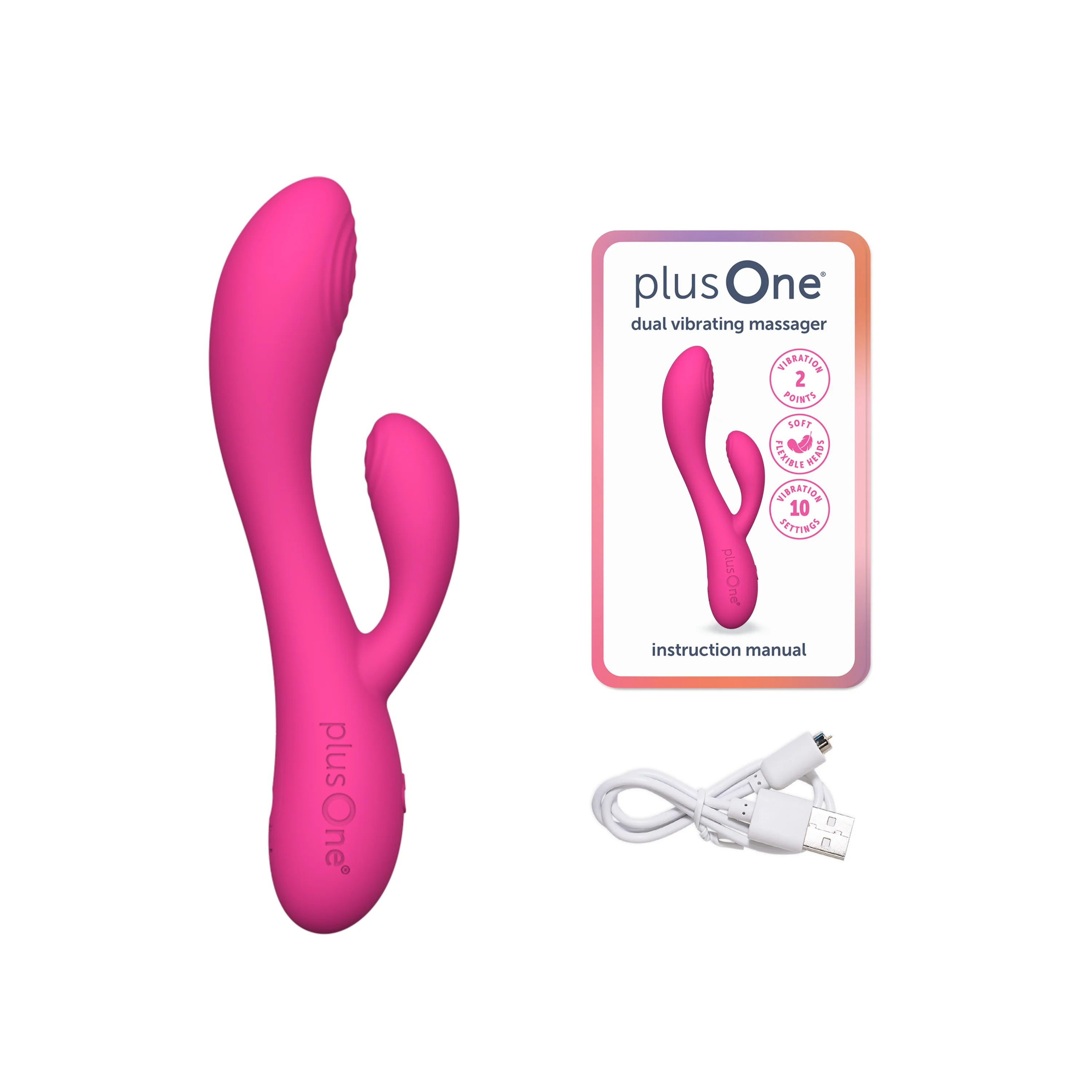 plusOne® Dual Rabbit Vibrating Massager - Image 10